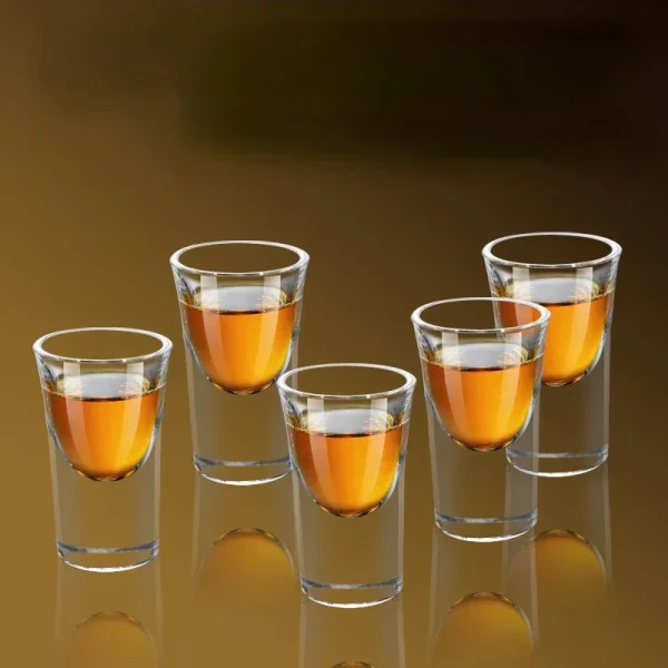 1pcs Shot Glass Spirits Cup 15ml Thickened Bottom Strong Liquor Bullet Cup Baijiu Small Cup Drinkware Transparent Glass Cups 4