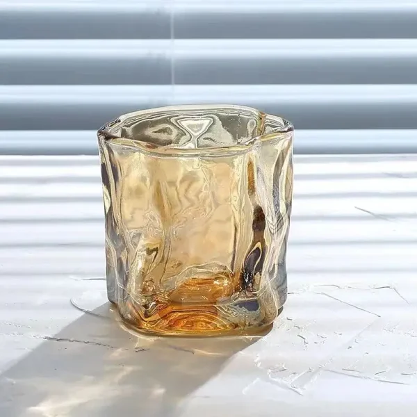 2pcs 280ml Amber Color Wine Glass Set Irregular Twist Cup Restaurant Creative Wine Utensils Whiskey Cocktail Glasses Drinkware 3