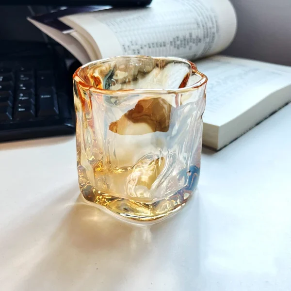 2pcs 280ml Amber Color Wine Glass Set Irregular Twist Cup Restaurant Creative Wine Utensils Whiskey Cocktail Glasses Drinkware 4