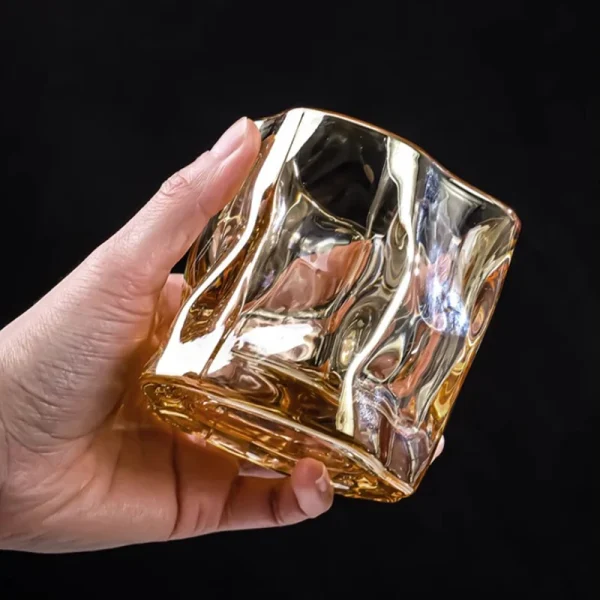 2pcs 280ml Amber Color Wine Glass Set Irregular Twist Cup Restaurant Creative Wine Utensils Whiskey Cocktail Glasses Drinkware 5