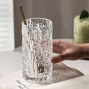 2pcs Set Ice Pattern Glass Coffee Mugs Glacier Hammered Glass Juice Milk Whiskey Cocktail Creative Drinking Glasses Drinkware 1