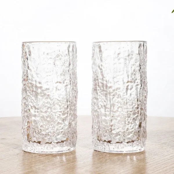 2pcs Set Ice Pattern Glass Coffee Mugs Glacier Hammered Glass Juice Milk Whiskey Cocktail Creative Drinking Glasses Drinkware 5