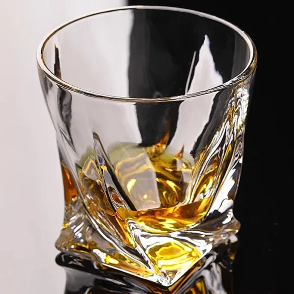10oz 2pcs Set Water Cup Creative Geometry Glass Whiskey Foreign Wine Cups Twisted Grain Coffee Mug Cocktail Cups Glass Drinkware 2