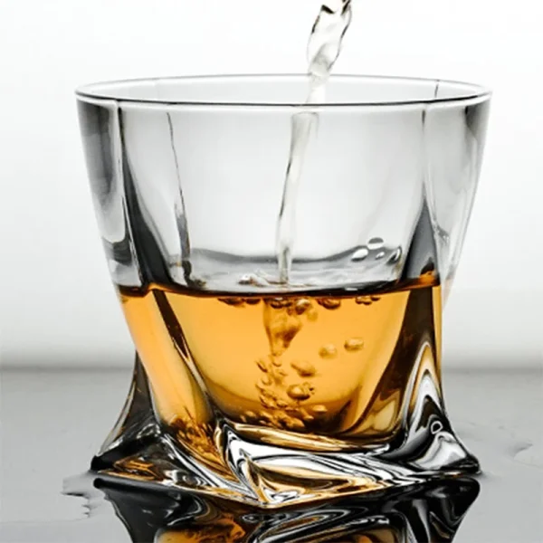 10oz 2pcs Set Water Cup Creative Geometry Glass Whiskey Foreign Wine Cups Twisted Grain Coffee Mug Cocktail Cups Glass Drinkware 4