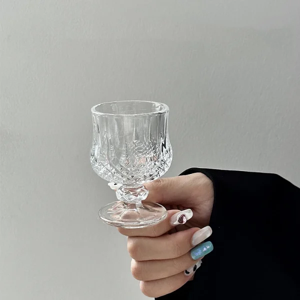 Wine Glasses Set of 6 Diamond Painting Glass Cups European Style Creative Wedding Gifts Home Accessories Transparent Drinkware 2