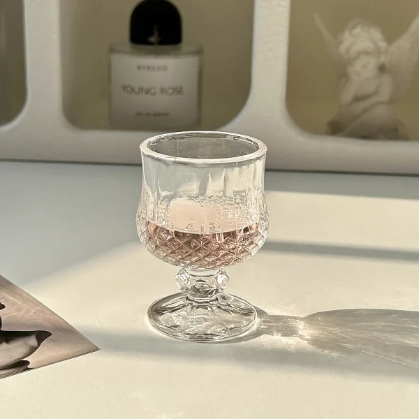 Wine Glasses Set of 6 Diamond Painting Glass Cups European Style Creative Wedding Gifts Home Accessories Transparent Drinkware 3