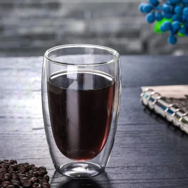 2/3/4Pcs Double Wall High Borosilicate Glass Mug Heat Resistant Tea Milk Lemon Juice Coffee Water Cup Bar Drinkware Lover Gift 6