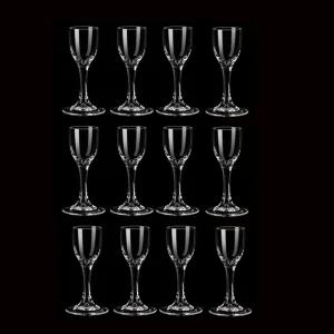 12pcs Transparent 25ml Wine Glass Spirits Cup High Footed Small Wine Glass Spirits Vodka Cups Wedding Party Drinkware Household 1
