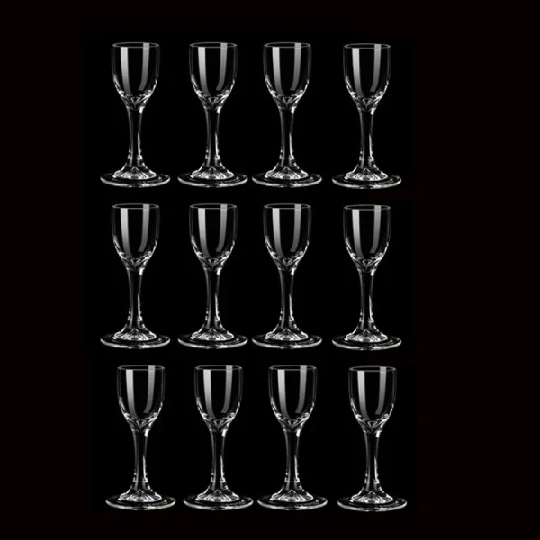12pcs Transparent 25ml Wine Glass Spirits Cup High Footed Small Wine Glass Spirits Vodka Cups Wedding Party Drinkware Household 1