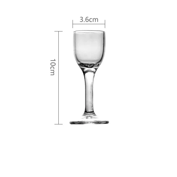 12pcs Transparent 25ml Wine Glass Spirits Cup High Footed Small Wine Glass Spirits Vodka Cups Wedding Party Drinkware Household 6