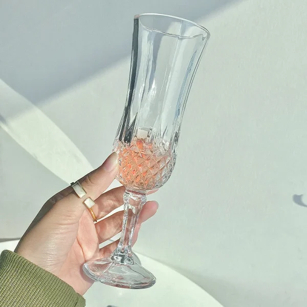 Vintage Diamond Painting Glass Red Wine Glass Cup Set Transparent Wedding Gifts Drinkware Creative Gifts for Housewarming Party 4