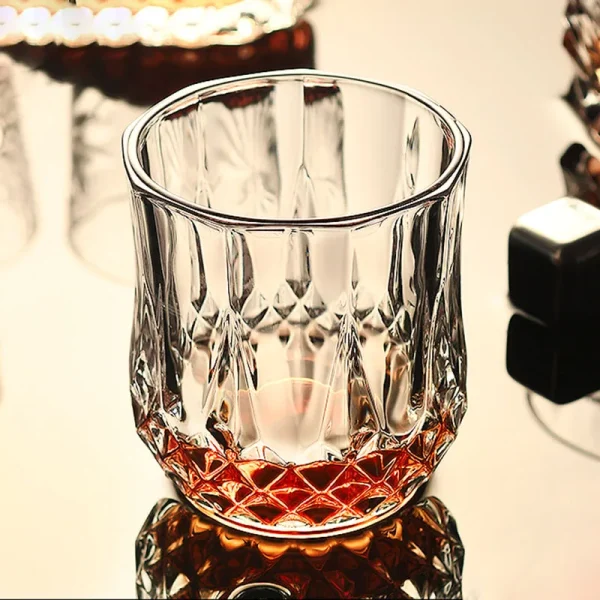 2pcs Diamond Painting Wine Glass Set Juice Whiskey Cocktail Drinking Glasses Household Party Drinkware Transparent Wedding Gifts 4