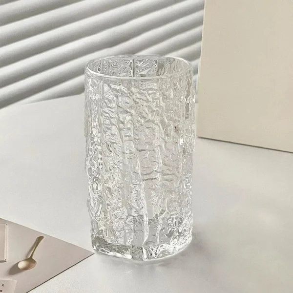 2pcs Set Wine Glass Cocktail Cups Drinking Bottle Simple Mug Transparent Glacier Glass Tree Bark Pattern Cup Household Drinkware 5