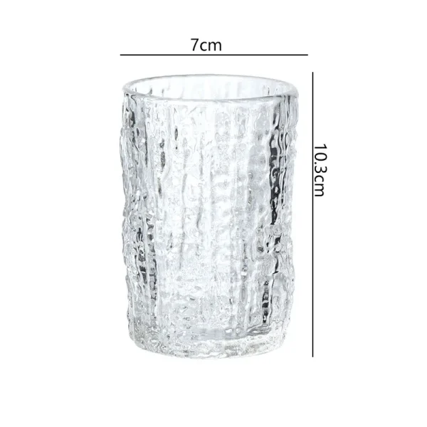 2pcs Set Wine Glass Cocktail Cups Drinking Bottle Simple Mug Transparent Glacier Glass Tree Bark Pattern Cup Household Drinkware 6