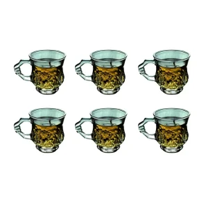 6pcs Luxury Coffee Cups Glass Set 4.8oz Glasses Cup Modern Mugs with Handle Transparent Juice Milk Drinking Glasses Drinkware 1