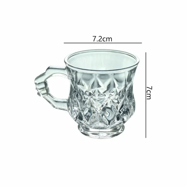 6pcs Luxury Coffee Cups Glass Set 4.8oz Glasses Cup Modern Mugs with Handle Transparent Juice Milk Drinking Glasses Drinkware 5