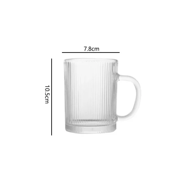 330ml Transparent Drinkware Household 2pcs Set Vertical Striped Wine Glass with Handle Breakfast Milk Tea Juice Cold Drink Cups 6