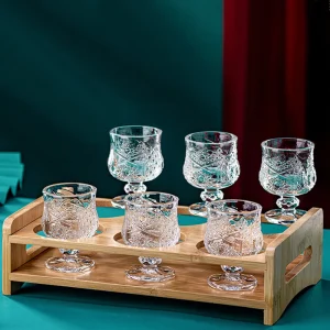 6pcs Set Shot Glass Small Liquor Goblet Red Wine Glasses Exquisite Mini Spirits Cup Transparent Drinkware Wedding Party Glass 1