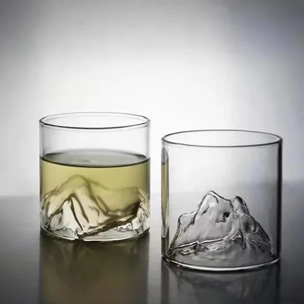 2pcs Set 170ml Transparent Fuji Mountain Whisky Glass Cup Whisky Beer Vodka Tea Spirits Glasses Creative Scenic Mug Drinkware 1