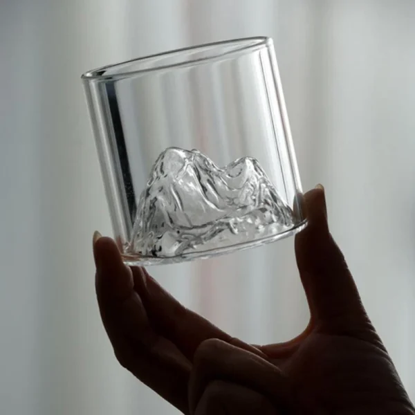 2pcs Set 170ml Transparent Fuji Mountain Whisky Glass Cup Whisky Beer Vodka Tea Spirits Glasses Creative Scenic Mug Drinkware 2