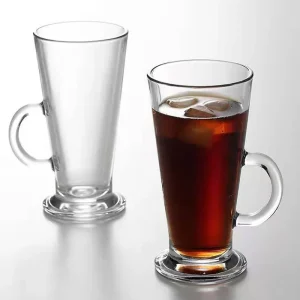 280ml 2pcs Set Iced Coffee Latte Cups Juice Milk Tea Milkshake Beverage Cups Creative Cocktail Glass with Handle Drinkware Cafe 1