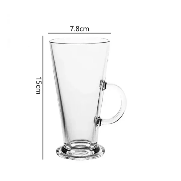 280ml 2pcs Set Iced Coffee Latte Cups Juice Milk Tea Milkshake Beverage Cups Creative Cocktail Glass with Handle Drinkware Cafe 6
