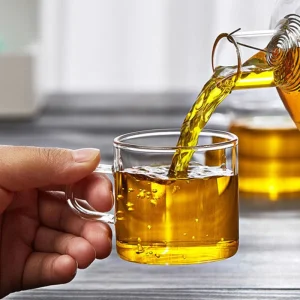 80ml 2pcs Set Household Beer Glass Tea Tasting Mug Classic Heat Resistant Tea Cup with Handle Transparent Drinkware Coffee Cup 1
