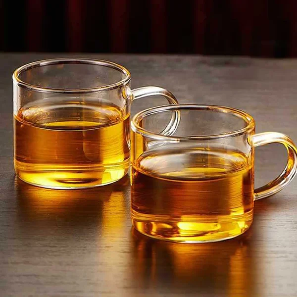 80ml 2pcs Set Household Beer Glass Tea Tasting Mug Classic Heat Resistant Tea Cup with Handle Transparent Drinkware Coffee Cup 3