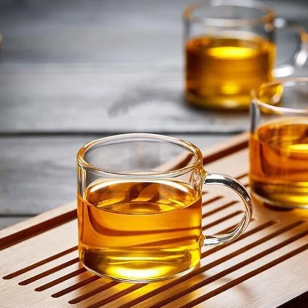80ml 2pcs Set Household Beer Glass Tea Tasting Mug Classic Heat Resistant Tea Cup with Handle Transparent Drinkware Coffee Cup 5