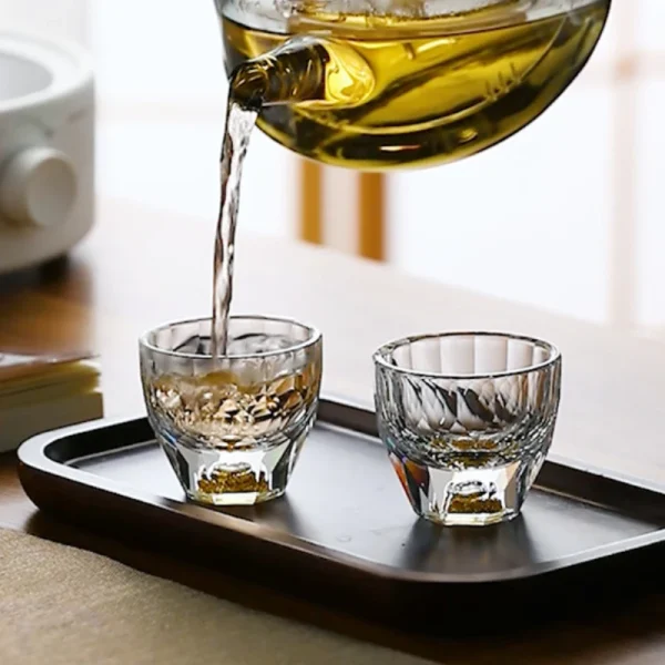 2pcs Set 50ml Glass Cups Crystal Diamond Painting Gold Foil Wine Glasses Luxury Sets Baijiu Cup Whiskey Shot Glass Drinkware 3