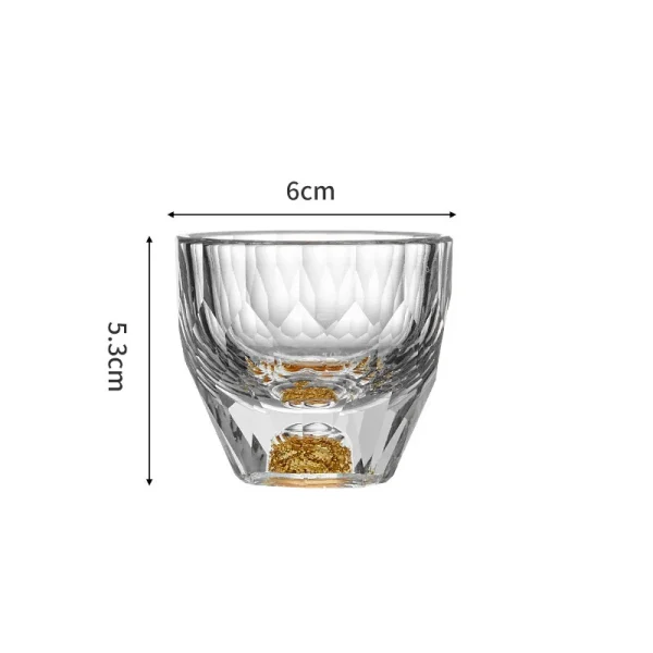 2pcs Set 50ml Glass Cups Crystal Diamond Painting Gold Foil Wine Glasses Luxury Sets Baijiu Cup Whiskey Shot Glass Drinkware 6