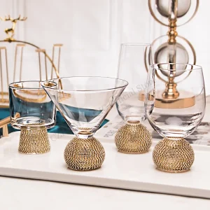 4/2/1Pcs Phnom Champagne Glass Inlaid Diamond Red Wine Glass Weddeing Party Crystal Goblet Cocktail Glass Drinkware Glasses Cup 1