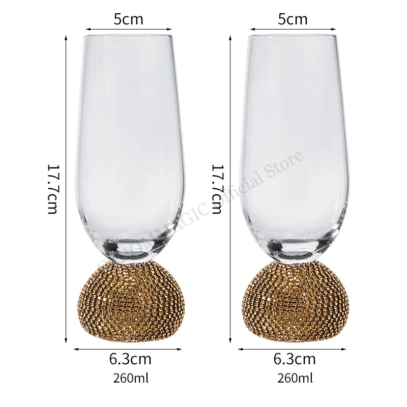 2Pcs Clear Champagne