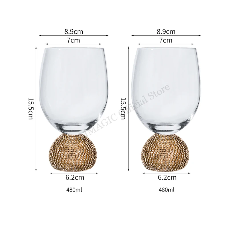 2Pcs Clear WineGlass