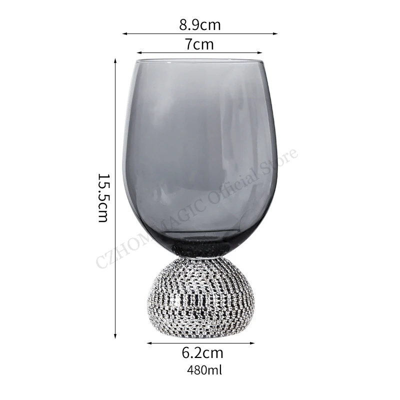 1Pcs Gray Wine Glass