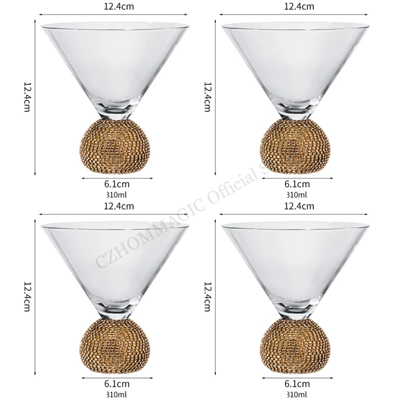 4Pcs Clear Cocktail