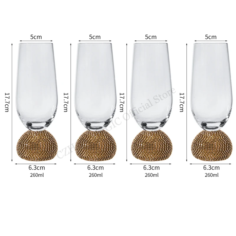 4Pcs Clear Champagne