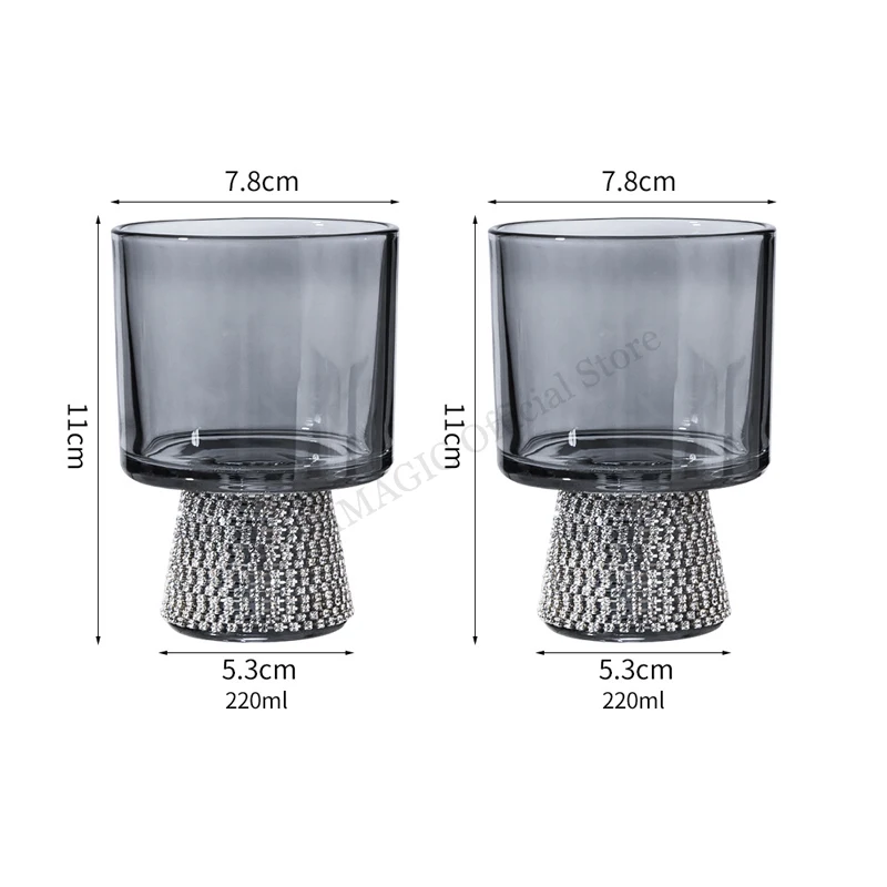 2Pcs Gray WaterGlass
