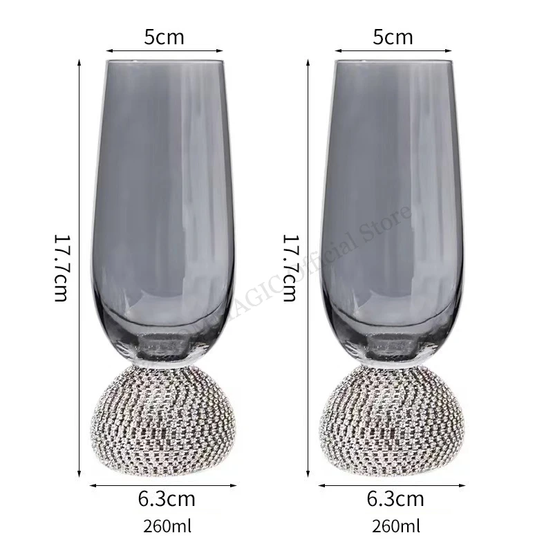 2Pcs Gray Champagne