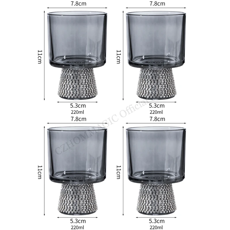 4Pcs Gray WaterGlass