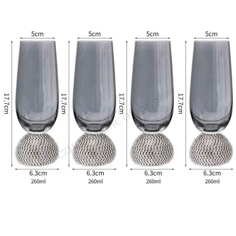 4Pcs Gray Champagne