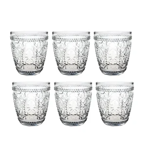 300ml 6pcs Set Sunflower Pattern Carved Wine Glass Transparent Drinkware Whiskey Cocktail Beer Glasses Water Cup 1