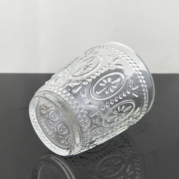 300ml 6pcs Set Sunflower Pattern Carved Wine Glass Transparent Drinkware Whiskey Cocktail Beer Glasses Water Cup 4