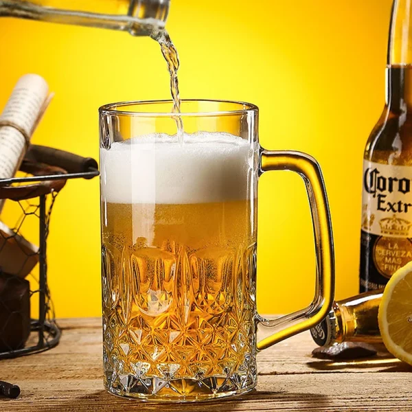 1000ml Large Capacity Drinking Utensils Classic Drinkware Craft Beer Glass Suitable for Bar Heat Resistant Tea Mug with Handle 2