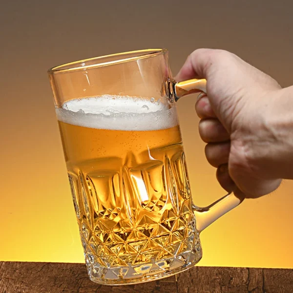 1000ml Large Capacity Drinking Utensils Classic Drinkware Craft Beer Glass Suitable for Bar Heat Resistant Tea Mug with Handle 4