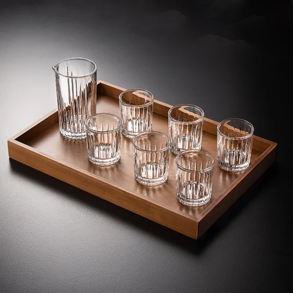 6pcs Set Diamond Painting Glass Spirits Cup Wine Glass Cup Whiskey Engraved Goblet Home Bar Drinkwares Transparent Wedding Gifts 2
