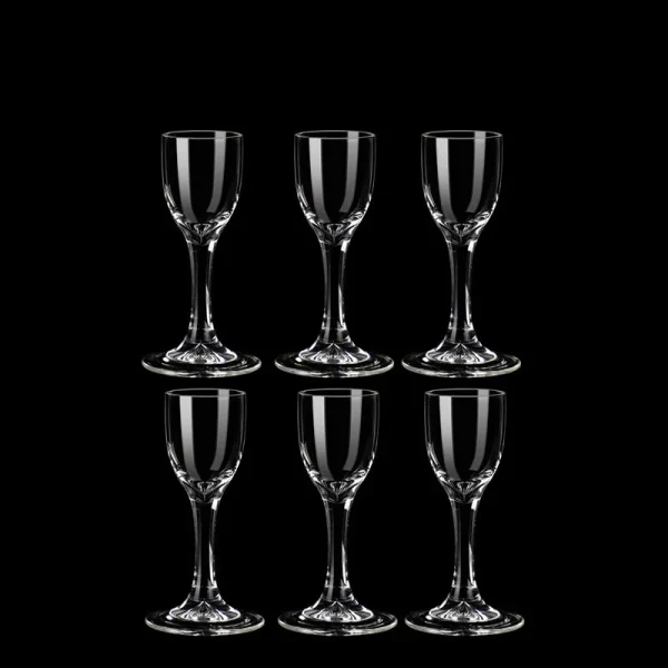 6pcs Set 25ml Classic Shot Glass Transparent Small Wine Cup Foreign Wine Spirits Vodka Mugs Household Liquor Goblet Drinkware 6
