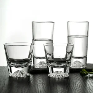 Glass Drinking Fuji Mountain Water Cup Glass Cups Ins Style Whiskey Snow Mountain Bottom Cup Volcano Mug Home Luxury Drinkware 1
