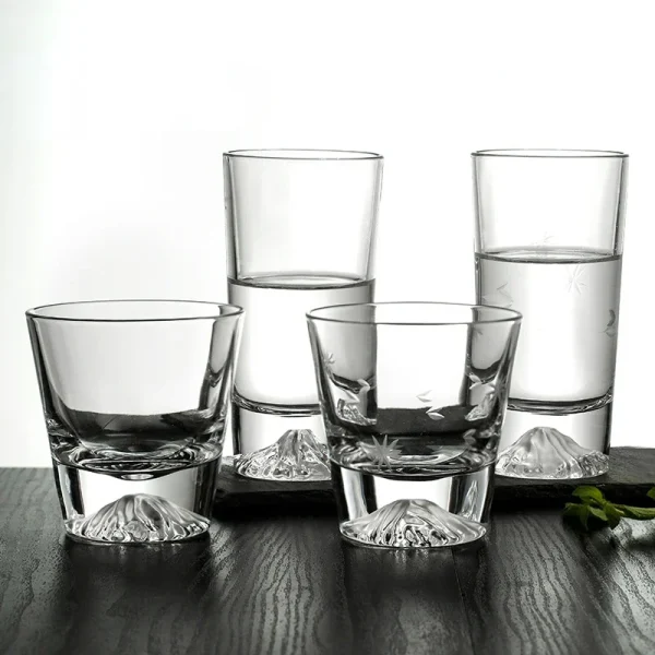 Glass Drinking Fuji Mountain Water Cup Glass Cups Ins Style Whiskey Snow Mountain Bottom Cup Volcano Mug Home Luxury Drinkware 1