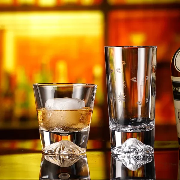 Glass Drinking Fuji Mountain Water Cup Glass Cups Ins Style Whiskey Snow Mountain Bottom Cup Volcano Mug Home Luxury Drinkware 2